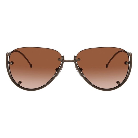 New DIESEL Brown Semi Rimless Aviator DL1003 105/13 Sunglasses Women - Picture 2 of 6